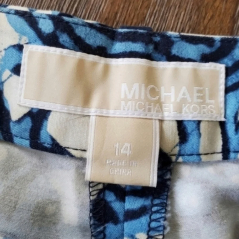 NEW Michael Kors Blue Cotton Paisley Short 14
